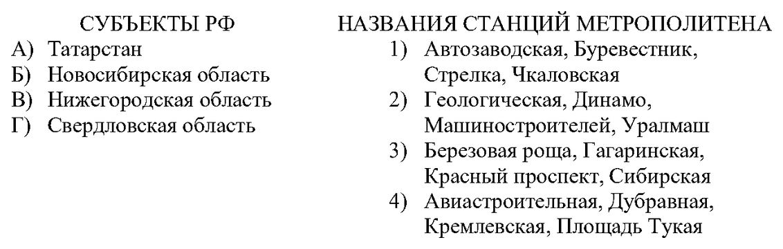 Таблица и изображения для сопоставления из официального задания